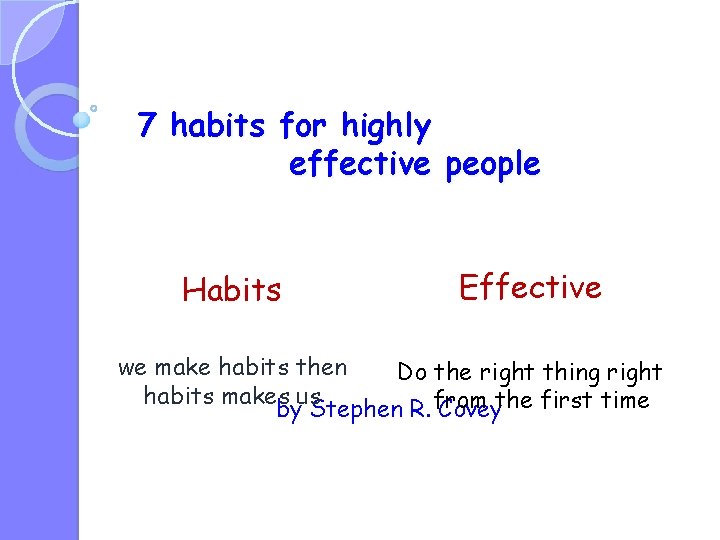 7 habits for highly effective people Habits Effective we make habits then Do the