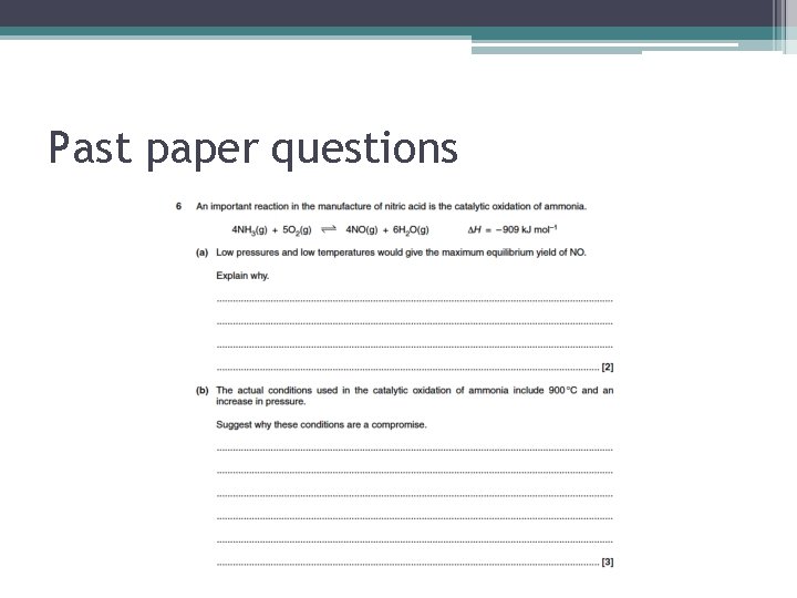 Past paper questions 