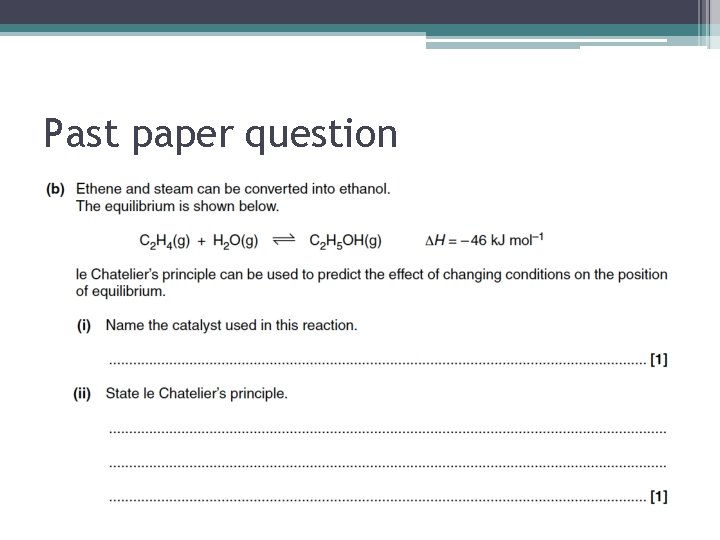 Past paper question 
