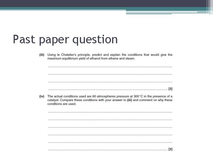 Past paper question 