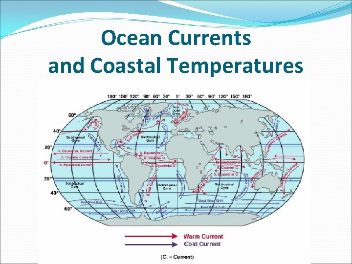 Ocean Currents and Coastal Temperatures Ocean Currents and Coastal Temperatures