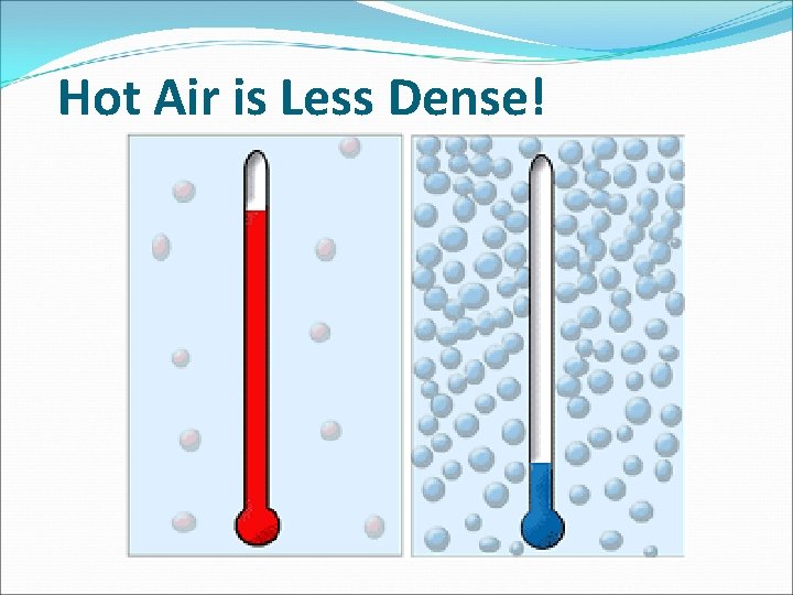 Hot Air is Less Dense! Hot Air is Less Dense!