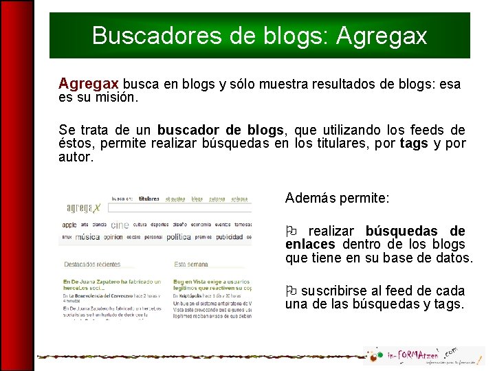 Buscadores de blogs: Agregax busca en blogs y sólo muestra resultados de blogs: esa