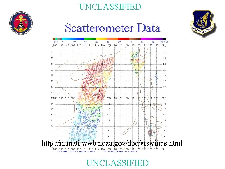UNCLASSIFIED Scatterometer Data http: //manati. wwb. noaa. gov/doc/erswinds. html UNCLASSIFIED 