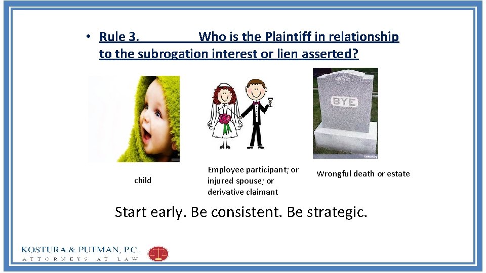  • Rule 3. Who is the Plaintiff in relationship to the subrogation interest