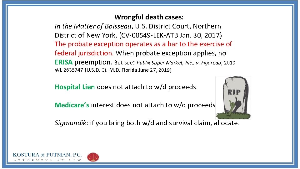 Wrongful death cases: In the Matter of Boisseau, U. S. District Court, Northern District
