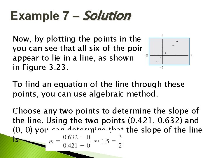 Example 7 – Solution Now, by plotting the points in the table, you can Example 7 – Solution Now, by plotting the points in the table, you can