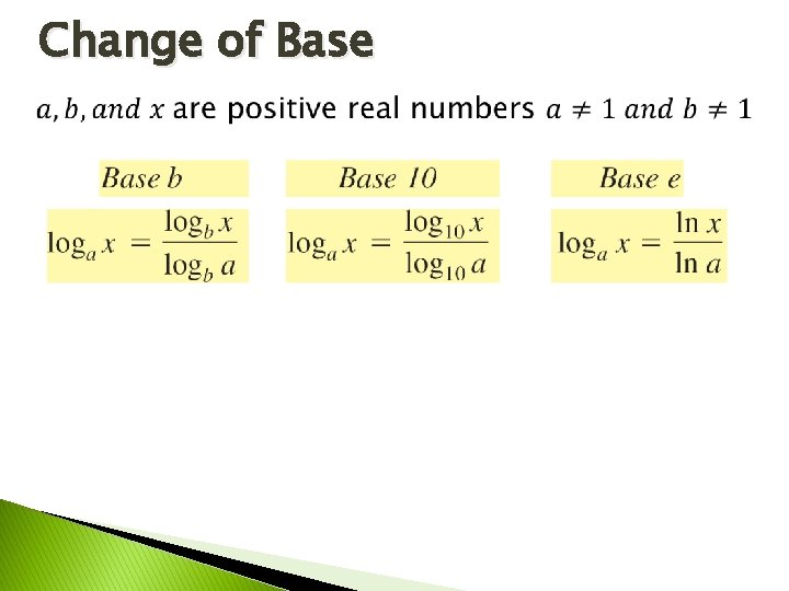 Change of Base Change of Base