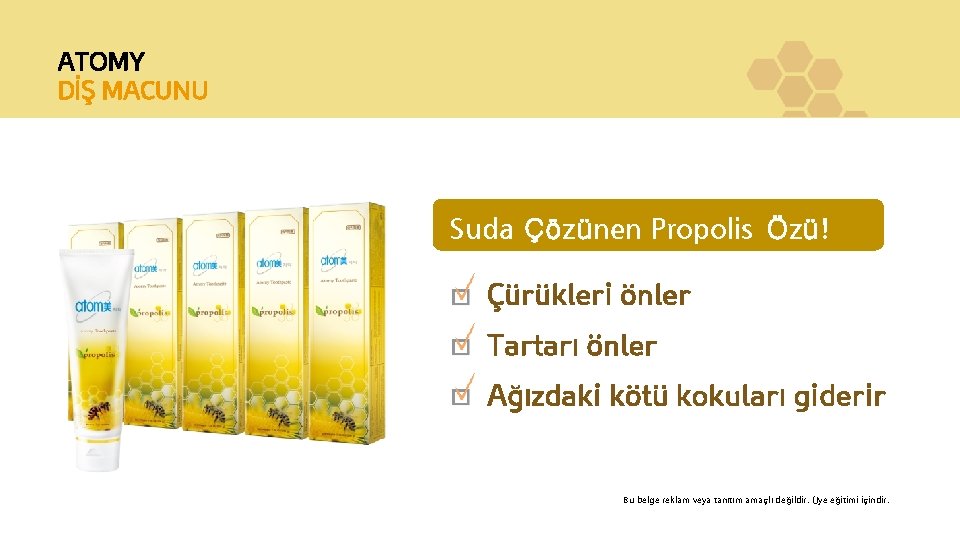 ATOMY DİŞ MACUNU Suda Çözünen Propolis Özü! Çürükleri önler Tartarı önler Ağızdaki kötü kokuları