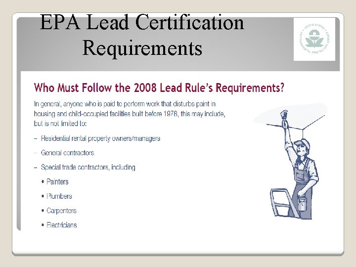 EPA Lead Certification Requirements 