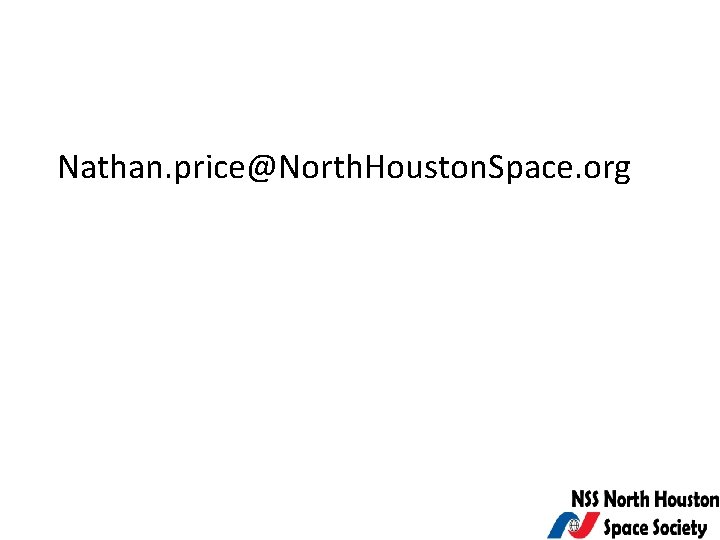 Nathan. price@North. Houston. Space. org 