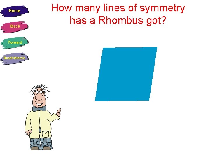How many lines of symmetry has a Rhombus got? 