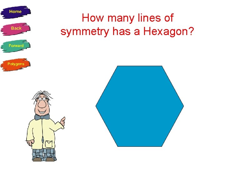 How many lines of symmetry has a Hexagon? 