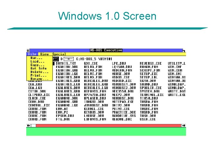 Windows 1. 0 Screen 