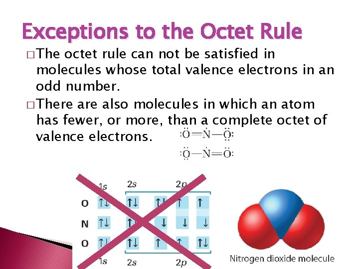 Exceptions to the Octet Rule � The octet rule can not be satisfied in