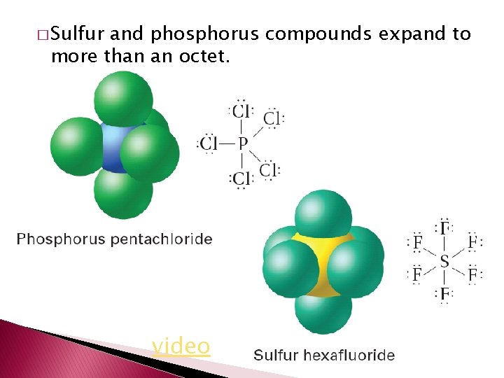 � Sulfur and phosphorus compounds expand to more than an octet. video 