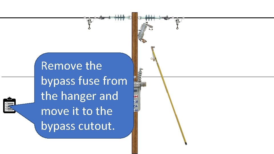 Remove the bypass fuse from the hanger and move it to the bypass cutout.