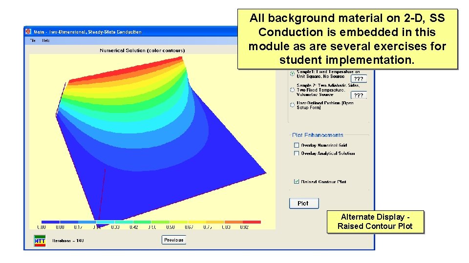 All background material on 2 -D, SS Conduction is embedded in this module as