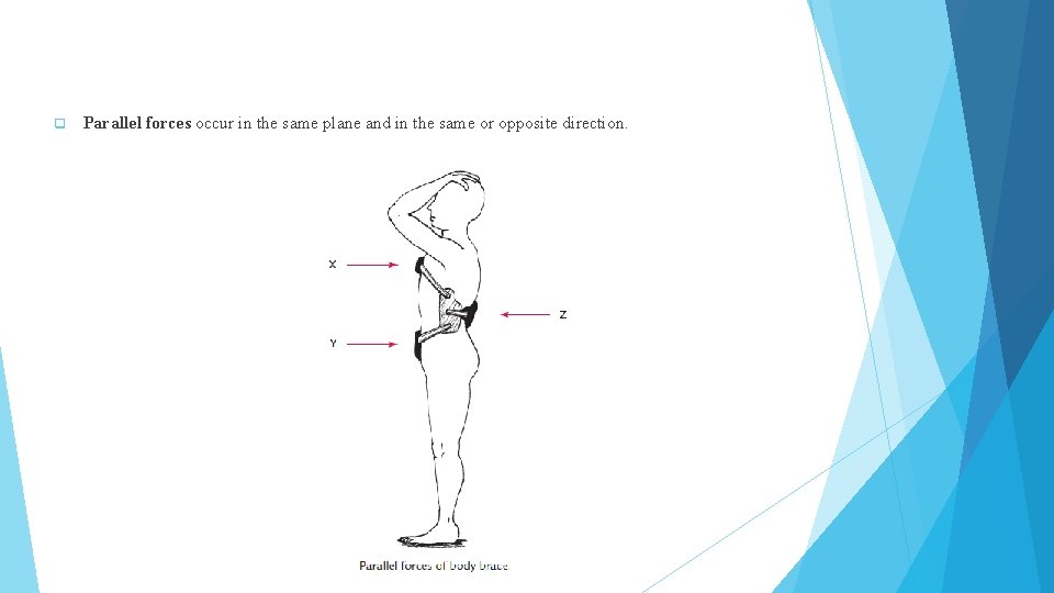 q Parallel forces occur in the same plane and in the same or opposite