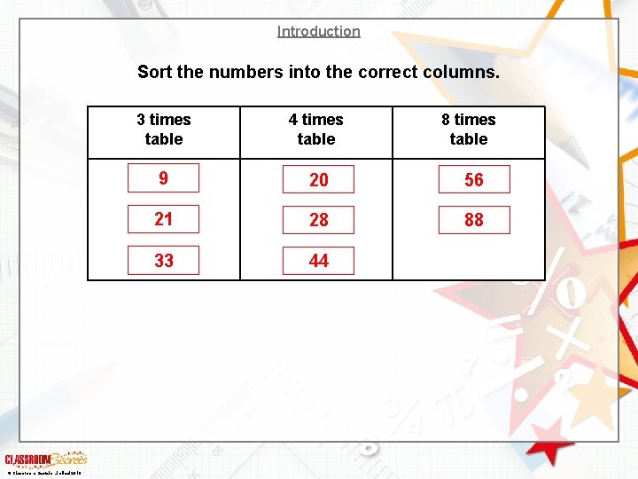 Introduction Sort the numbers into the correct columns. © Classroom Secrets Limited 2018 3
