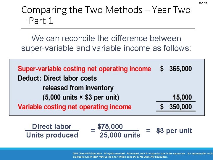 Comparing the Two Methods – Year Two – Part 1 6 A-15 We can
