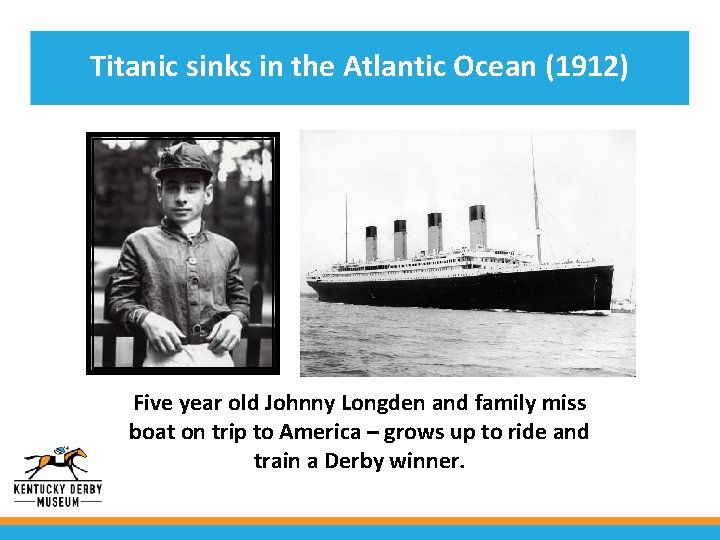 Titanic sinks in the Atlantic Ocean (1912) Five year old Johnny Longden and family