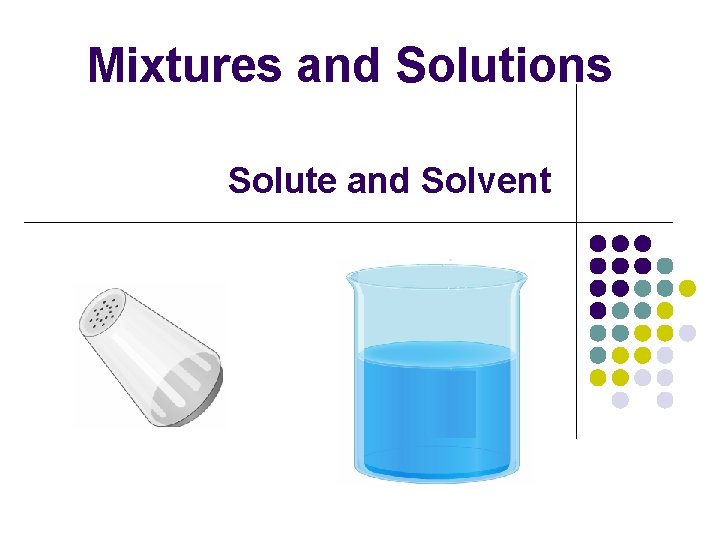Mixtures and Solutions Solute and Solvent 