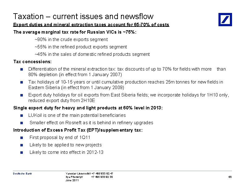 Taxation – current issues and newsflow Export duties and mineral extraction taxes account for