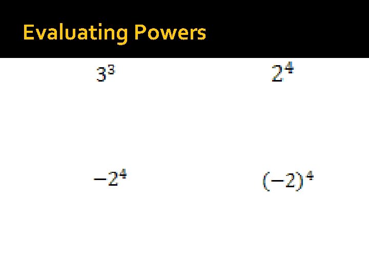 Evaluating Powers 