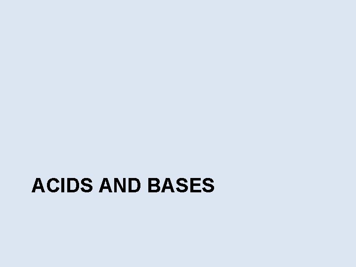 ACIDS AND BASES 