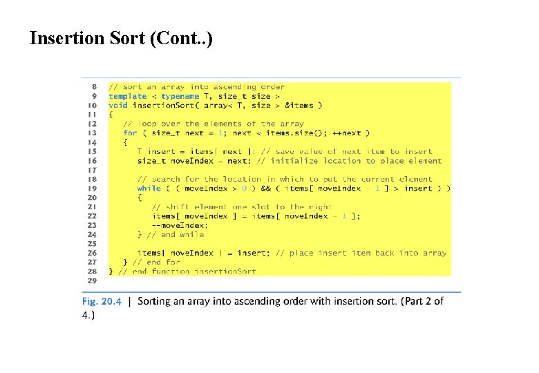 Insertion Sort (Cont. . ) 