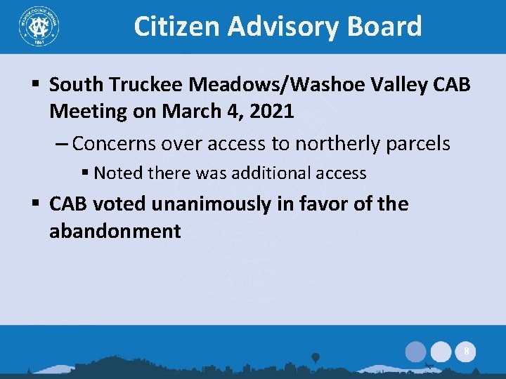 Citizen Advisory Board § South Truckee Meadows/Washoe Valley CAB Meeting on March 4, 2021