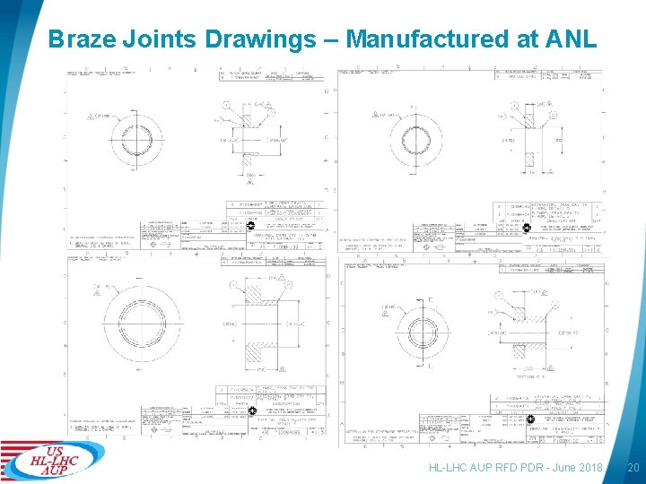 Braze Joints Drawings – Manufactured at ANL HL-LHC AUP RFD PDR - June 2018