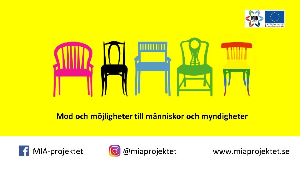 Mod och möjligheter till människor och myndigheter MIA-projektet @miaprojektet www. miaprojektet. se 