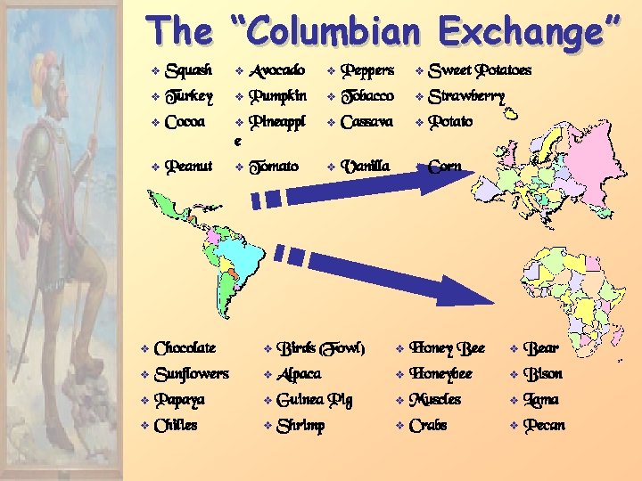 The “Columbian Exchange” v Squash v Avocado v Peppers v Sweet Potatoes v Turkey