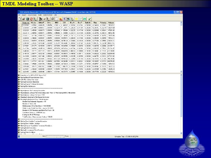 TMDL Modeling Toolbox -- WASP 