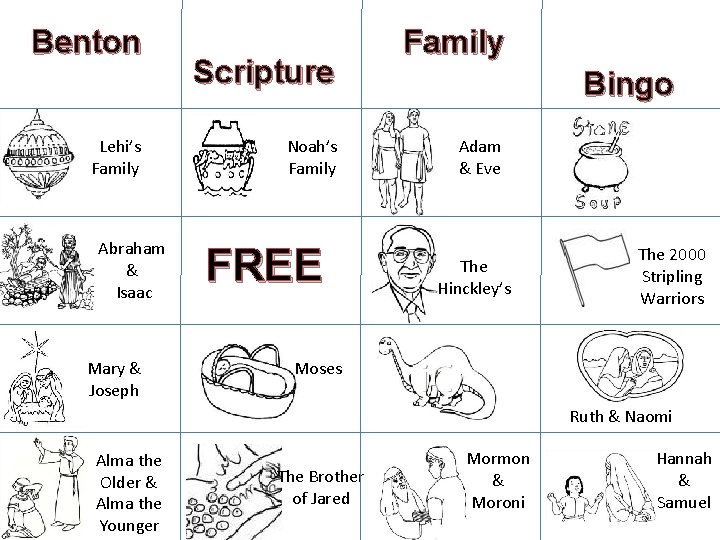 Benton Lehi’s Family Abraham & Isaac Mary & Joseph Scripture Noah’s Family FREE Family