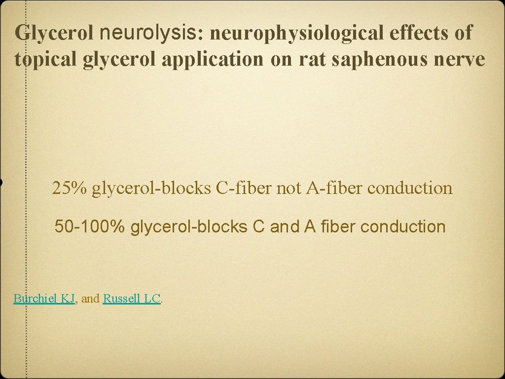 Glycerol neurolysis: neurophysiological effects of topical glycerol application on rat saphenous nerve • 25%