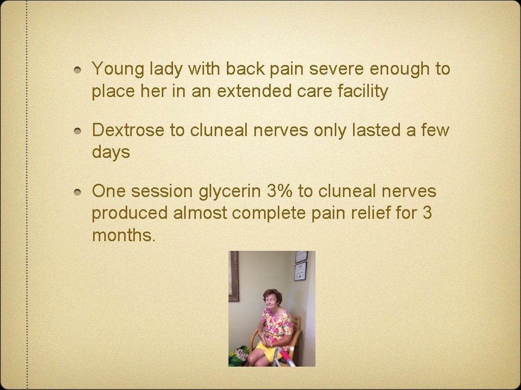 Young lady with back pain severe enough to place her in an extended care