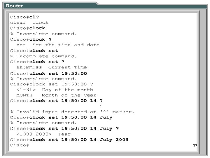 Setting the Clock with Help 37 37 
