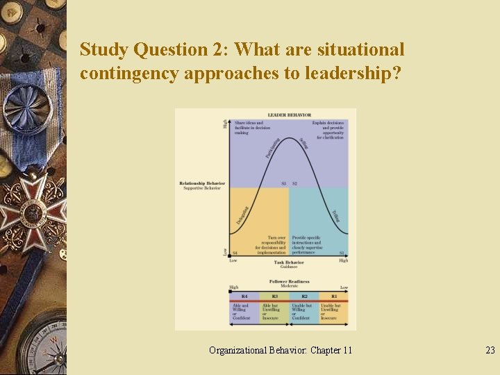 Study Question 2: What are situational contingency approaches to leadership? Organizational Behavior: Chapter 11