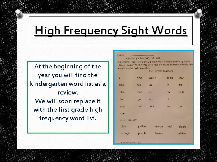 High Frequency Sight Words At the beginning of the year you will find the