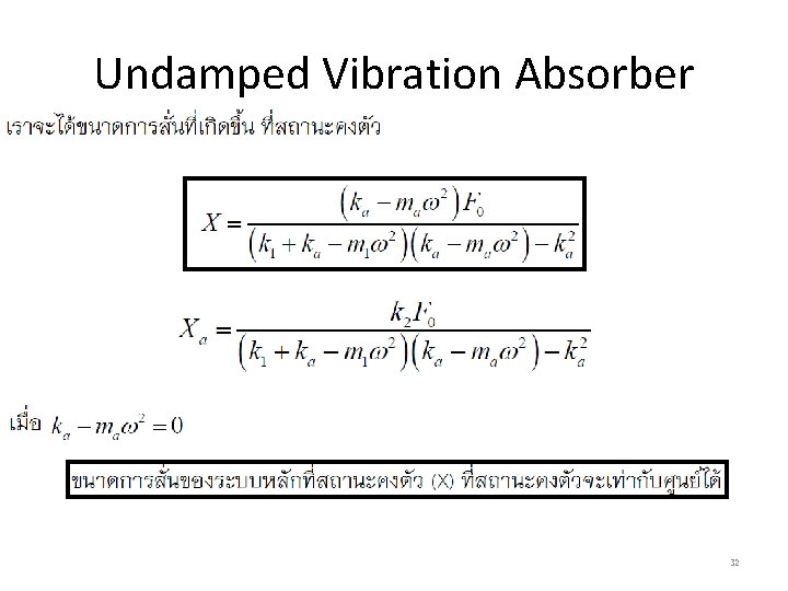 Undamped Vibration Absorber 32 