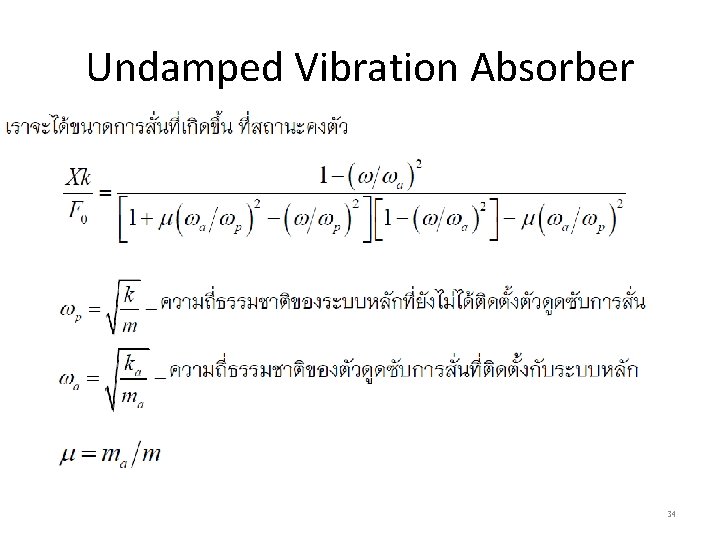 Undamped Vibration Absorber 34 