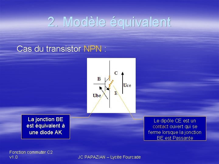 Fonction Commuter Application le transistor bipolaire en commutation