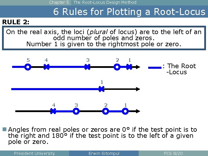 Chapter 5 The Root-Locus Design Method 6 Rules for Plotting a Root-Locus RULE 2: