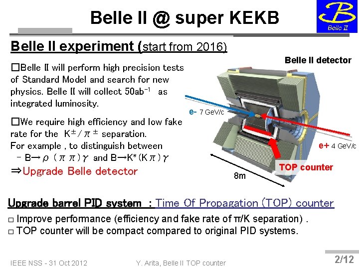 Belle II @ super KEKB Belle II experiment (start from 2016) □Belle II will