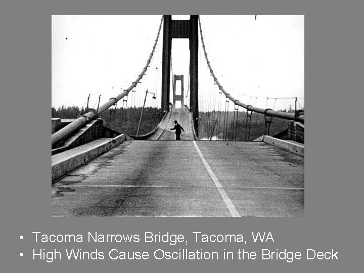  • Tacoma Narrows Bridge, Tacoma, WA • High Winds Cause Oscillation in the