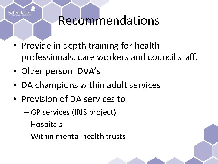 Supporting older women experiencing domestic abuse and at