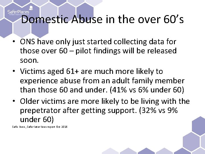 Supporting older women experiencing domestic abuse and at